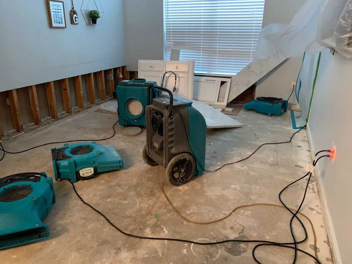 Dehumidifier in flood-cut room for Water Extraction & Removal in Fairfax
